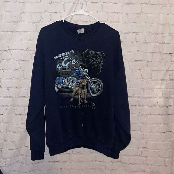 Vintage 2000s Orange County Choppers Navy Crewneck Sweatshirt XL